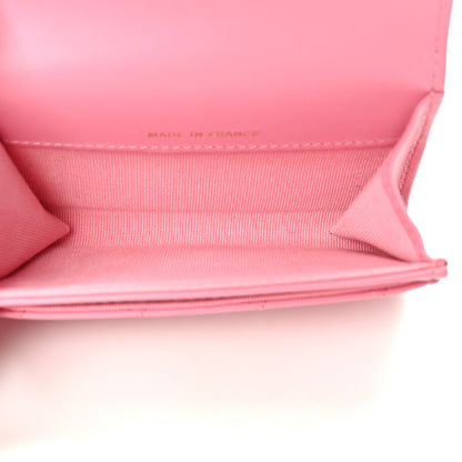 Chanel Lambskin Quilted Flap Card Holder Wallet Pink 6 of 10