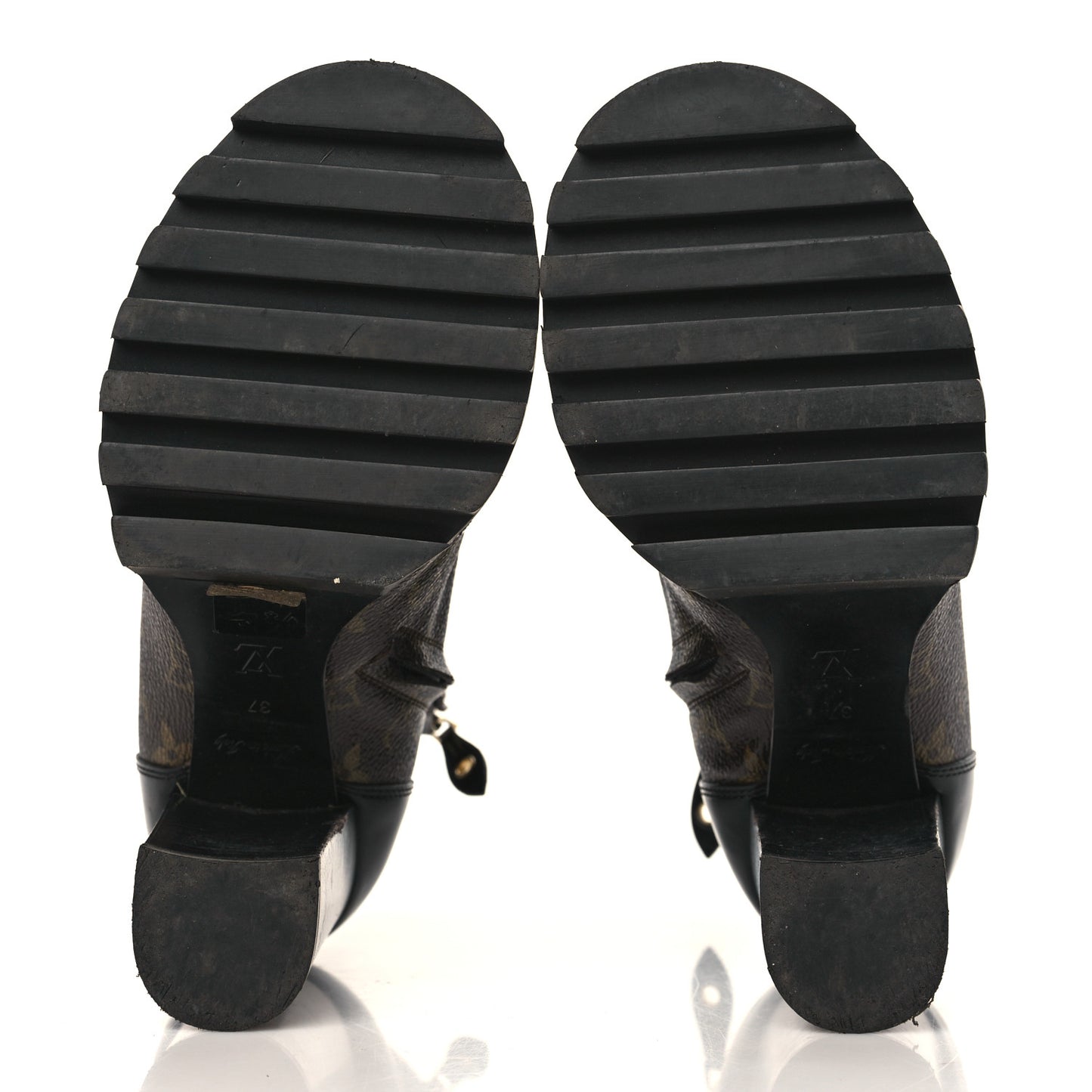 Patent Calfskin Monogram Star Trail Ankle Boots 37 Black