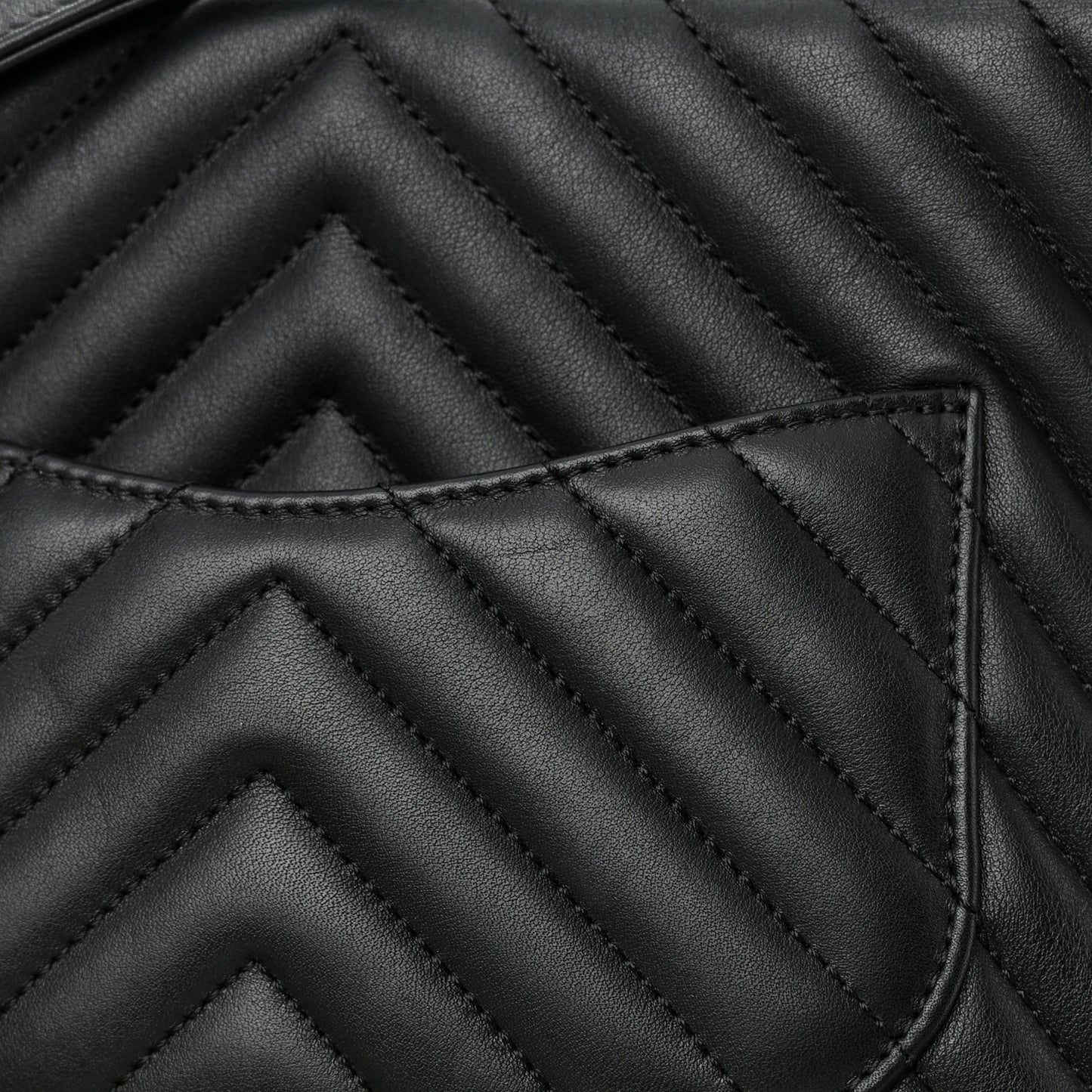 Calfskin Chevron Quilted Large Urban Spirit Backpack Black