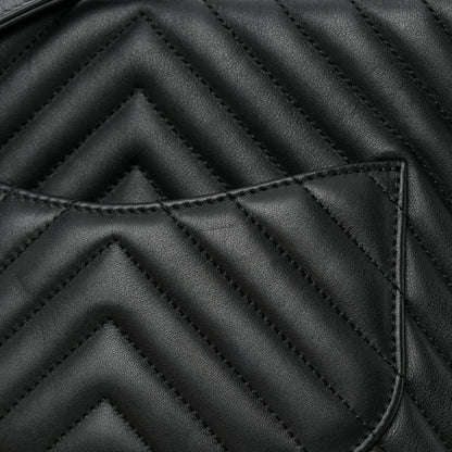 Chanel Calfskin Chevron Quilted Large Urban Spirit Backpack Black 12 of 13