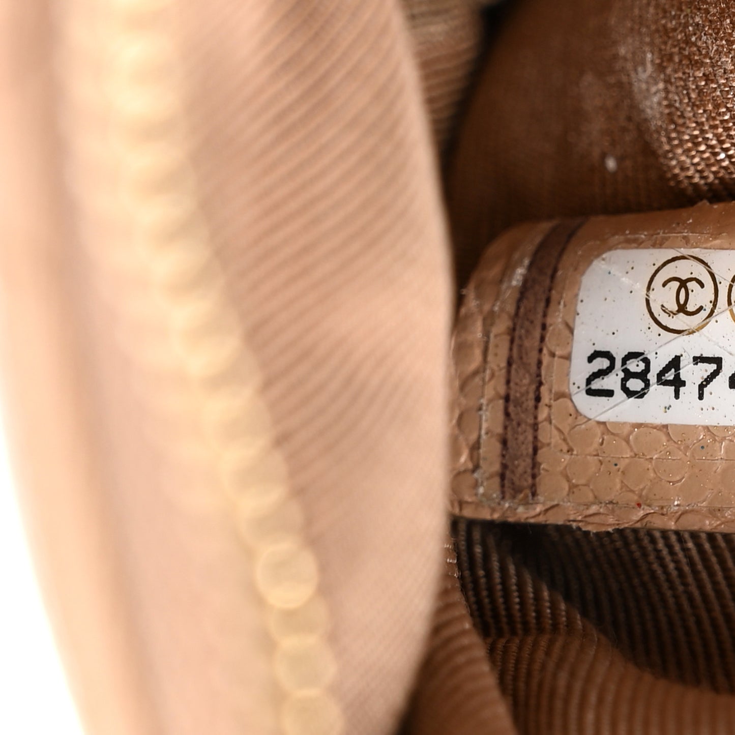 Caviar Quilted Small Cosmetic Case Beige