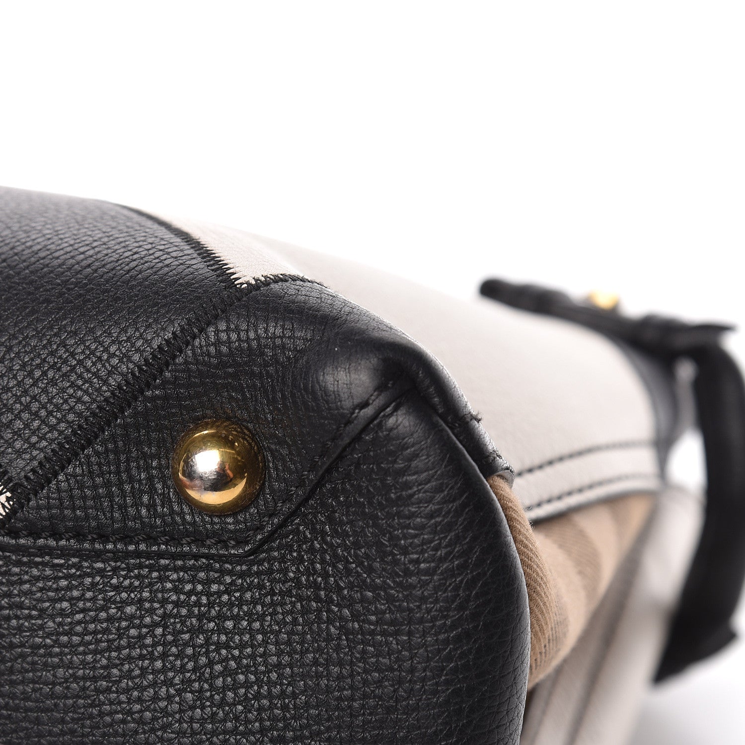 Burberry Grainy Calfskin Patchwork Medium Banner Tote Black White 16 of 22