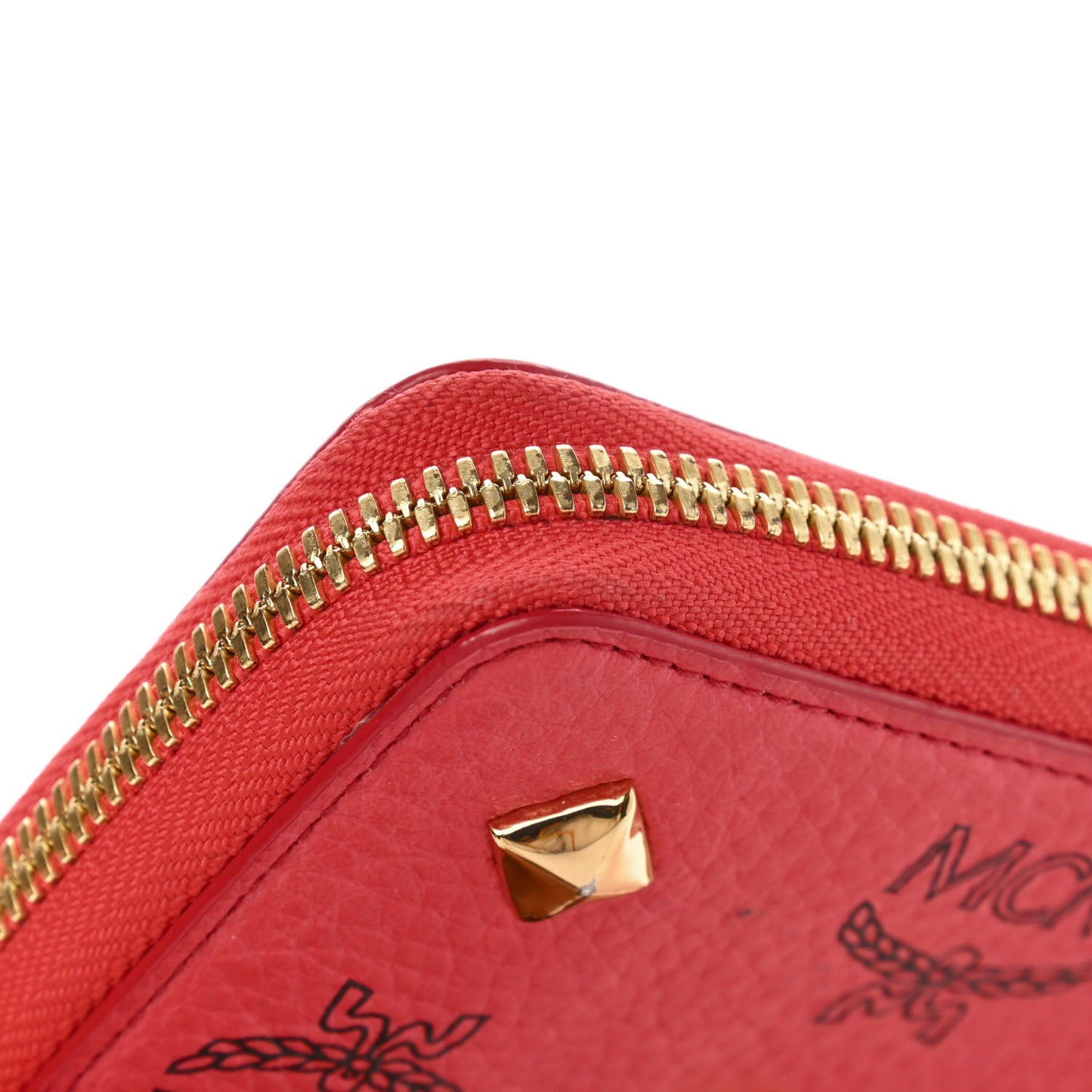 Visetos Studded Zip Around Wristlet Wallet Red