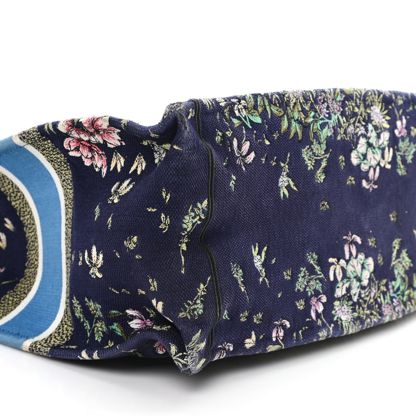Canvas Embroidered Large Toile de Jouy Book Tote Blue Multicolor