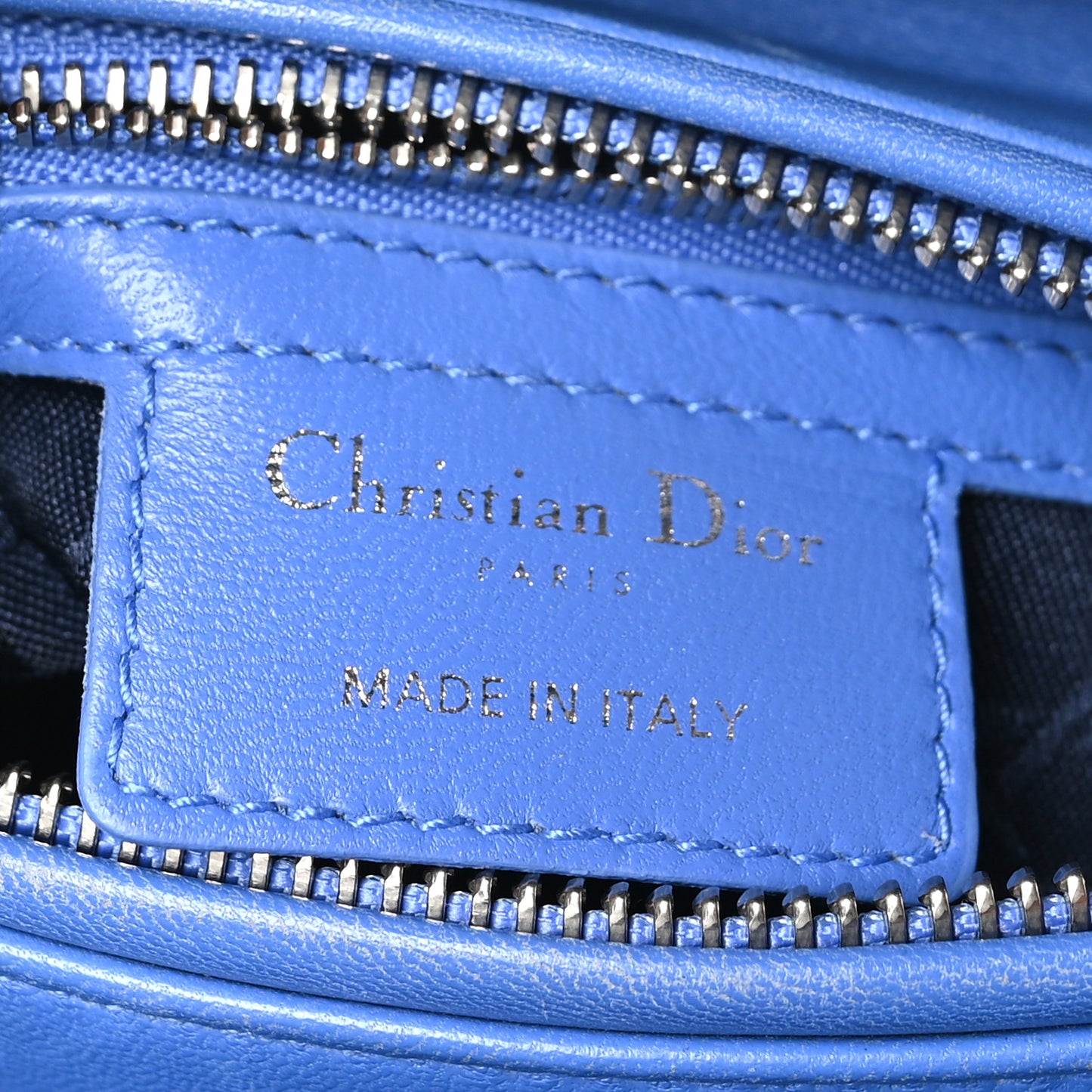 Lambskin Cannage Medium Lady Dior Blue Persan