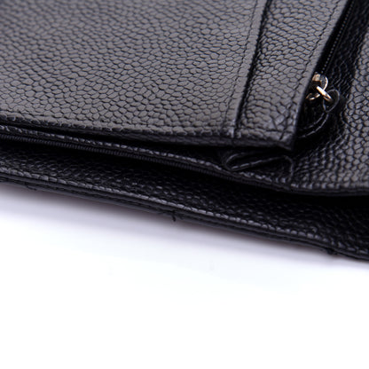 Chanel Caviar Quilted Yen Wallet Black 10 of 13