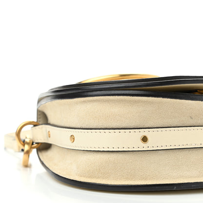 Chloe Calfskin Suede Small Nile Bracelet Bag Off White 9 of 14
