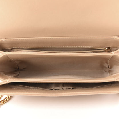 Chanel Grained Calfskin Stitched Enamel CC Flap Bag Beige 5 of 10