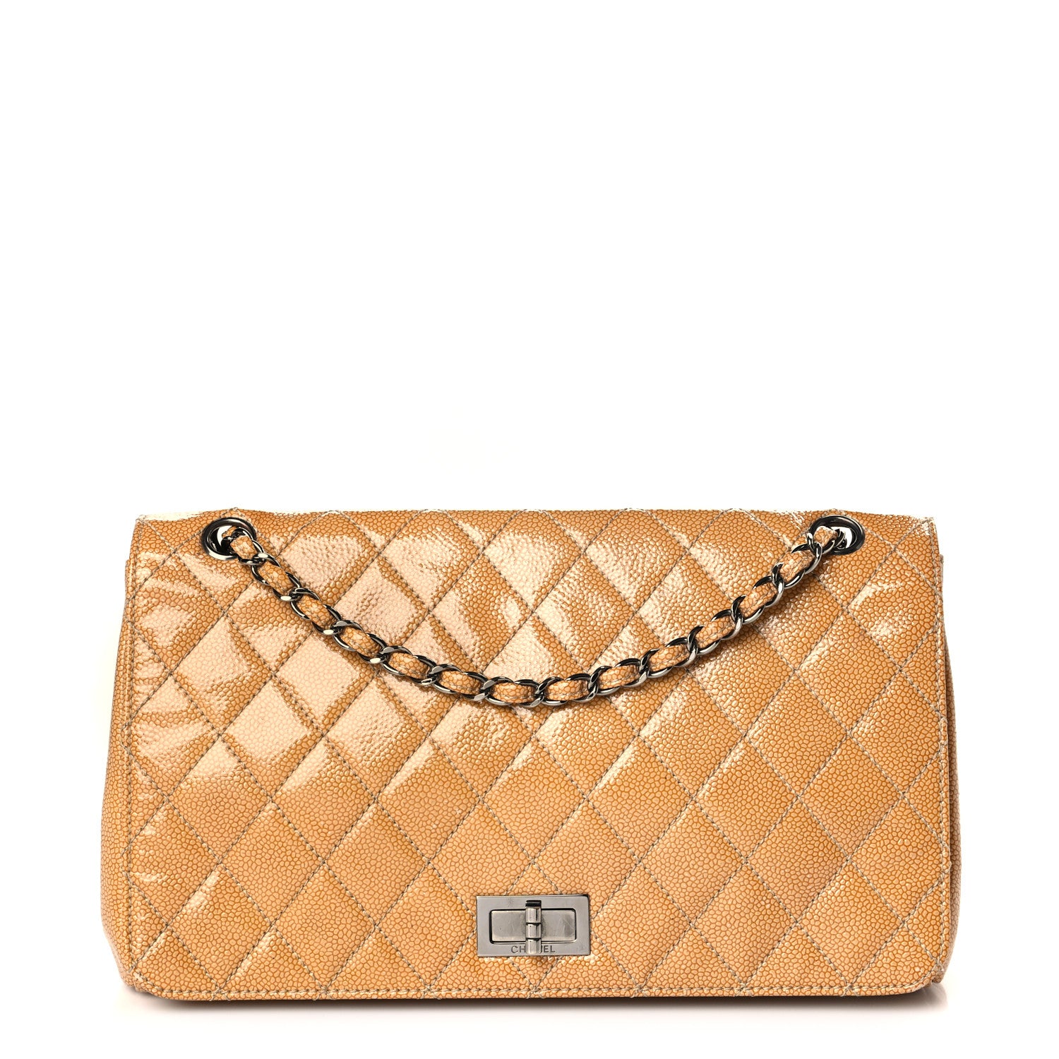 Chanel Glazed Caviar Diamond Shine Large Flap Beige 1 of 9
