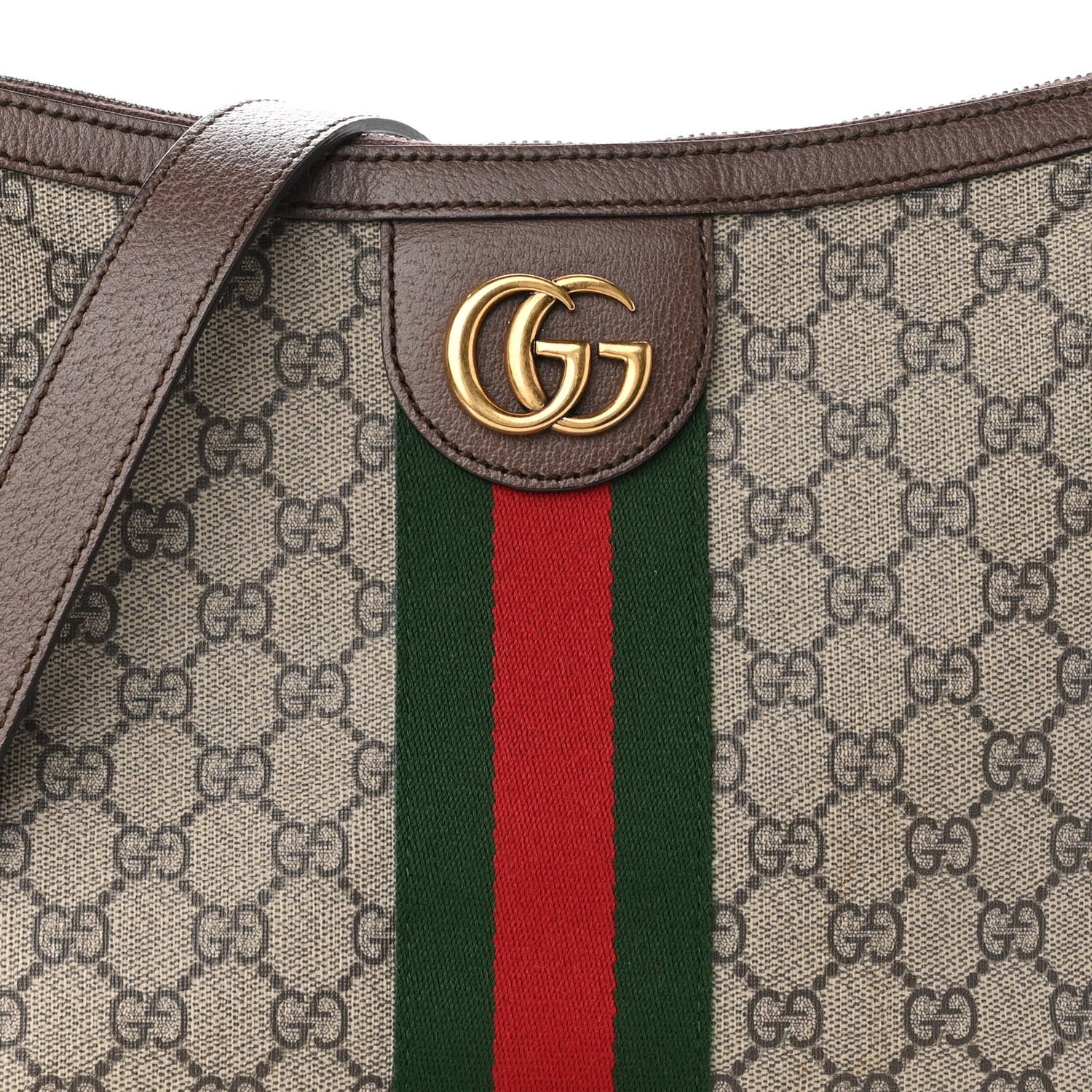 Gucci GG Supreme Monogram Web Small Ophidia Half Moon Hobo Brown 8 of 10
