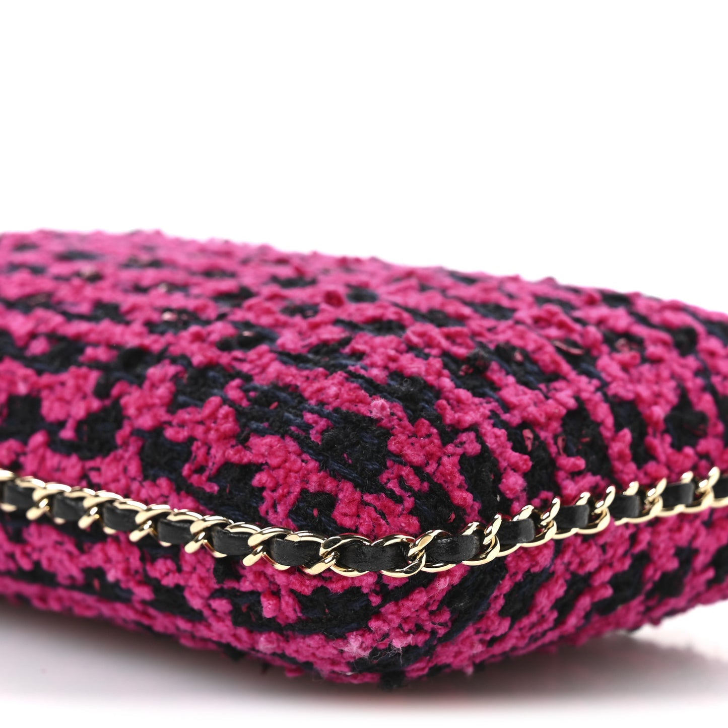 Tweed Chain Around Phone Holder Pink