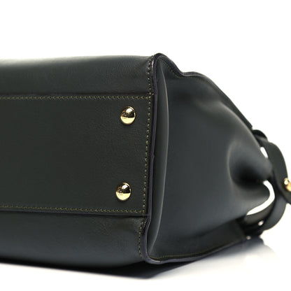 Fendi Vitello Seta Shiny Nappa Medium Peekaboo Iconic Satchel Verde Prato Makeup 7 of 10