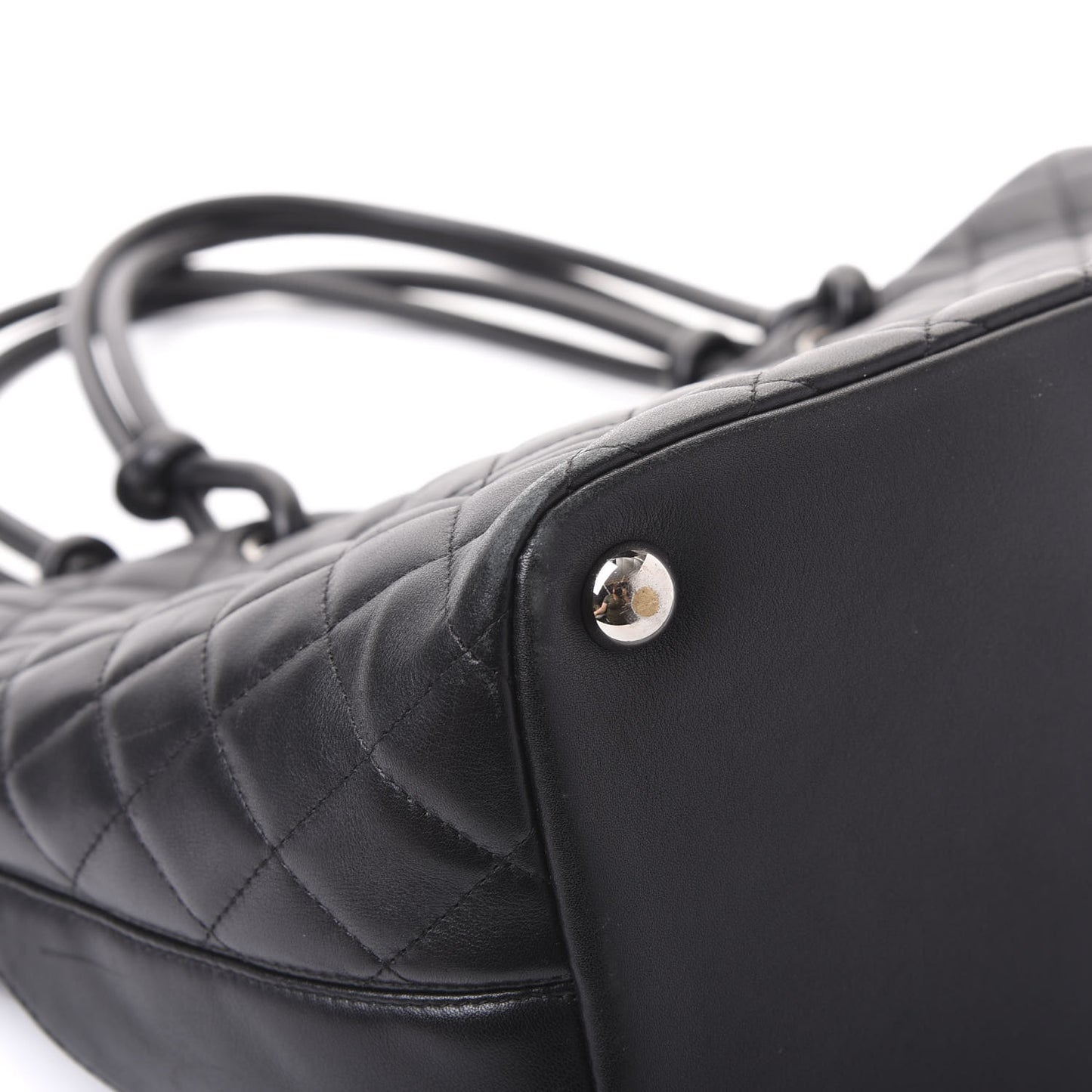 Calfskin Quilted Large Cambon Tote Black