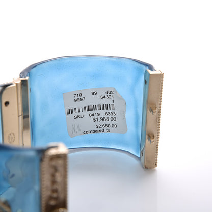 Chanel Resin Gripoix Pearl CC Cuff Blue 5 of 7
