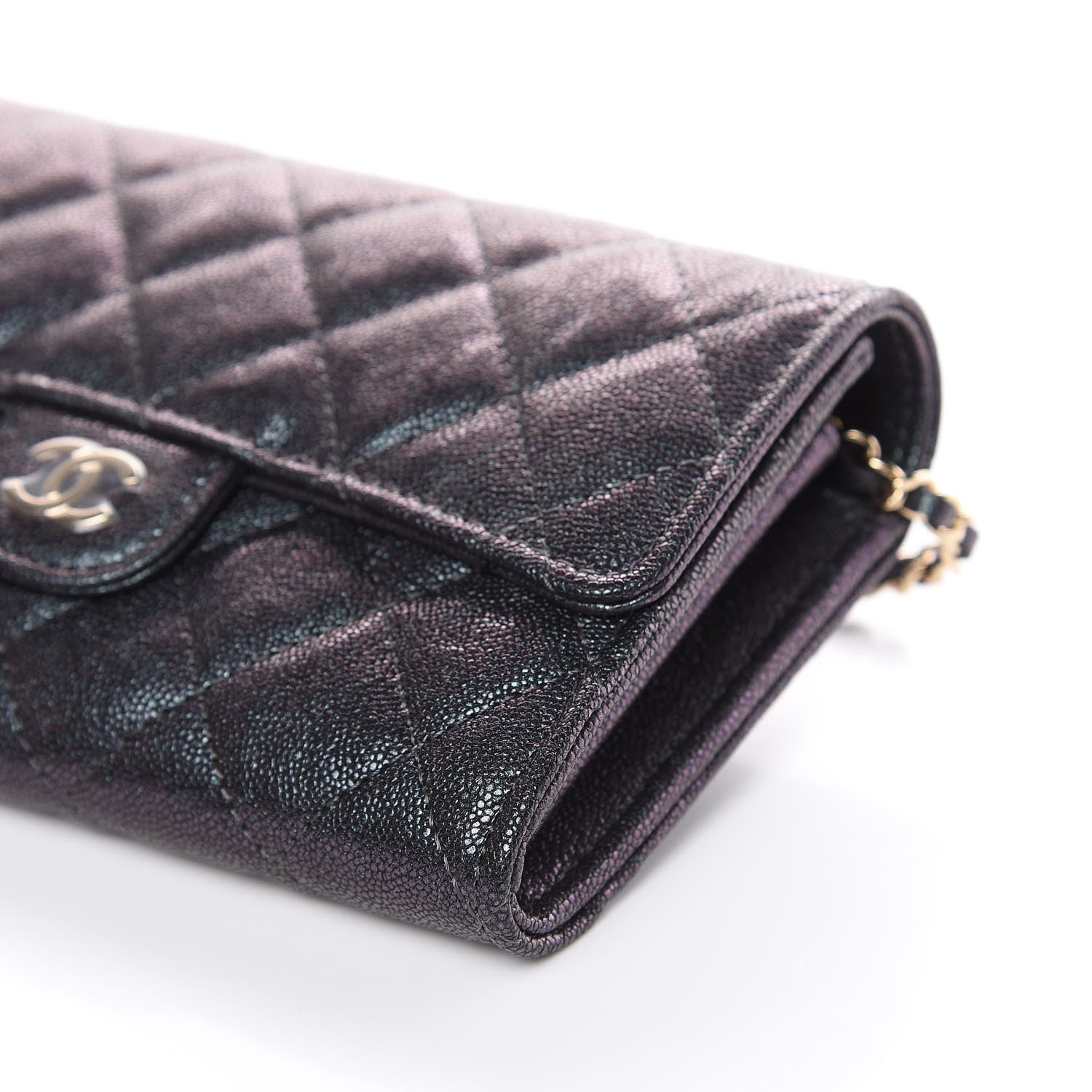 Chanel Iridescent Caviar Quilted Classic Clutch With Chain Black 10 of 11