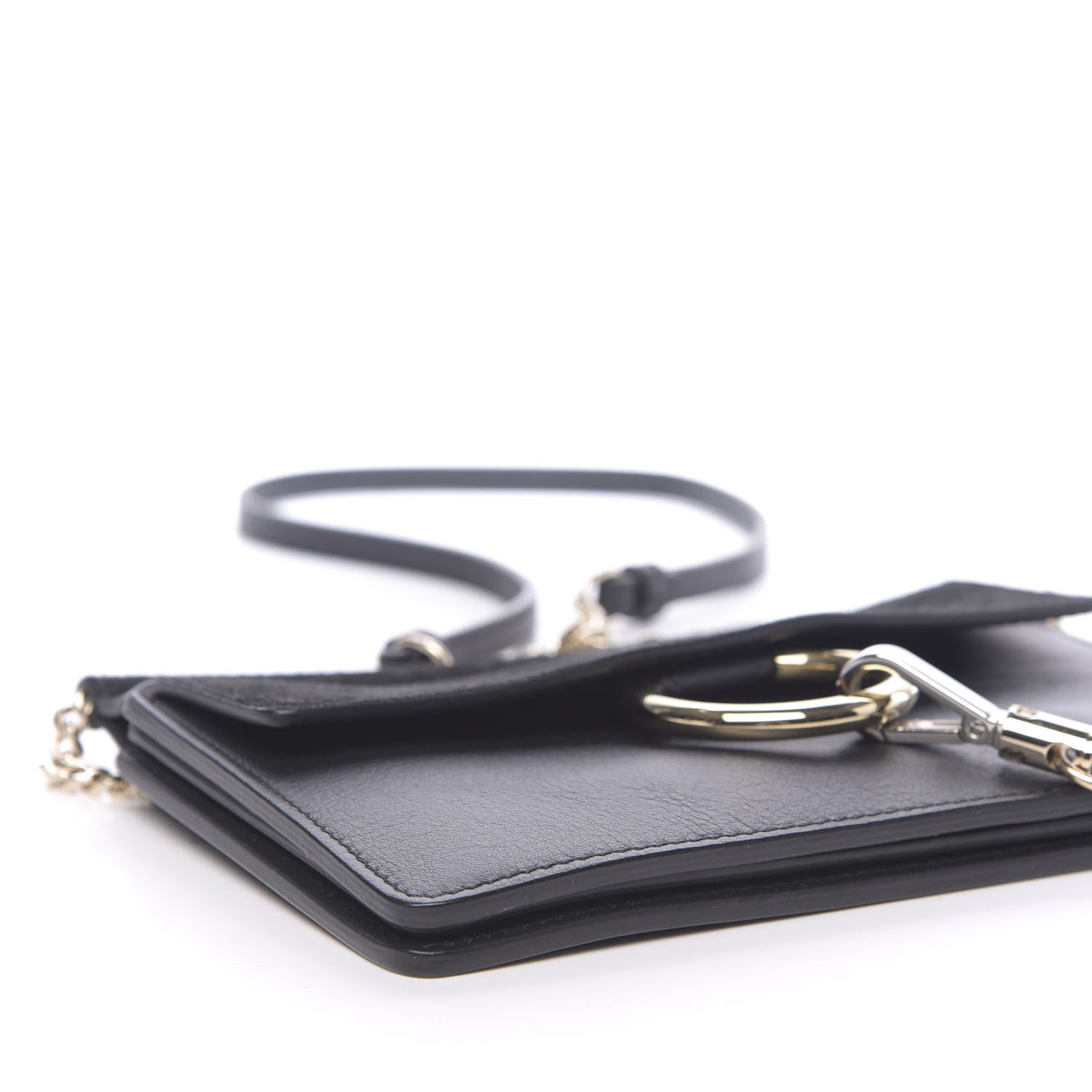Chloe Calfskin Suede Mini Chain Faye Shoulder Bag Black 7 of 9
