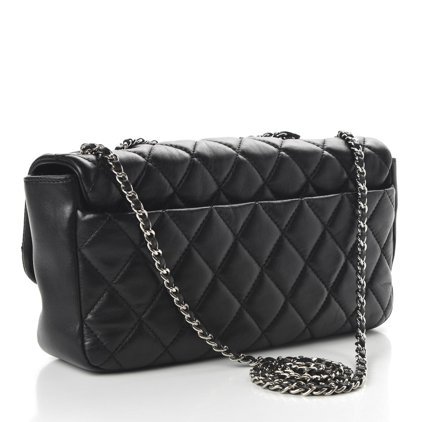 Lambskin Quilted Medium Coco Rain Flap Black