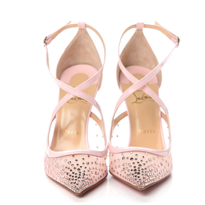 Christian Louboutin Rete Twistissima Strass100 Pumps 37.5 Vintage Rose 2 of 8