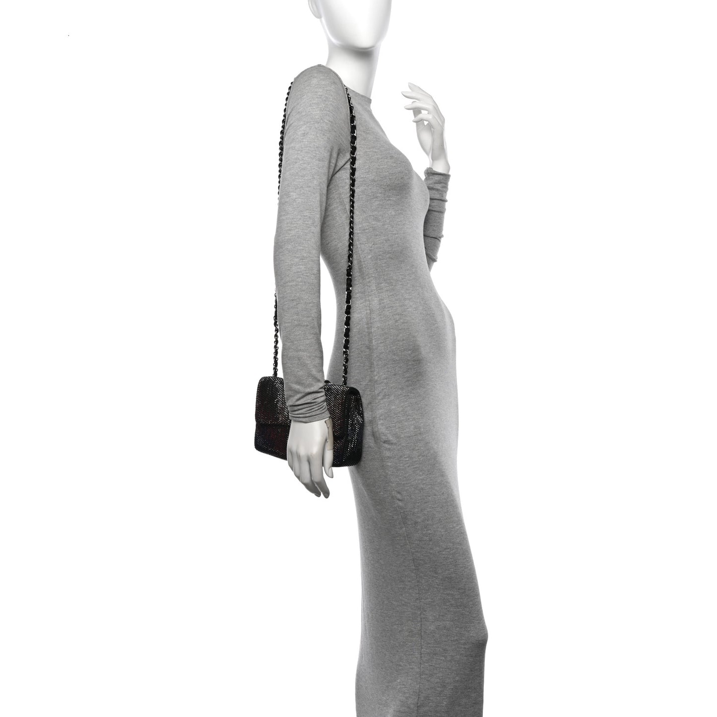 Suede Calfskin Crystal Mini Single Flap Multicolor