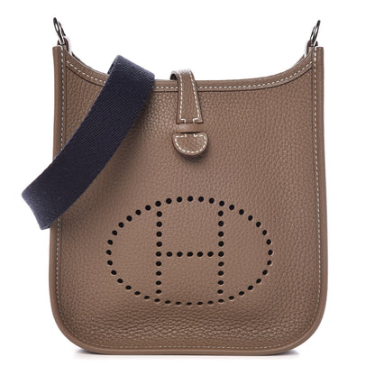 Hermes Taurillon Clemence Amazone Evelyne TPM Etoupe Bleu Indigo 1 of 10
