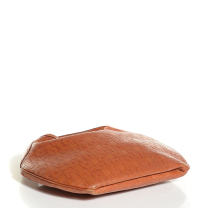 Gucci GGUCCI Calfskin Horsebit Embossed Glam Hobo Tan 4 of 7