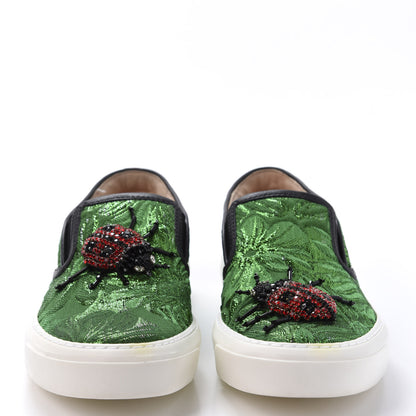 Gucci Brocade Ladybug Embroidered Slip On Sneakers 36.5 2 of 10