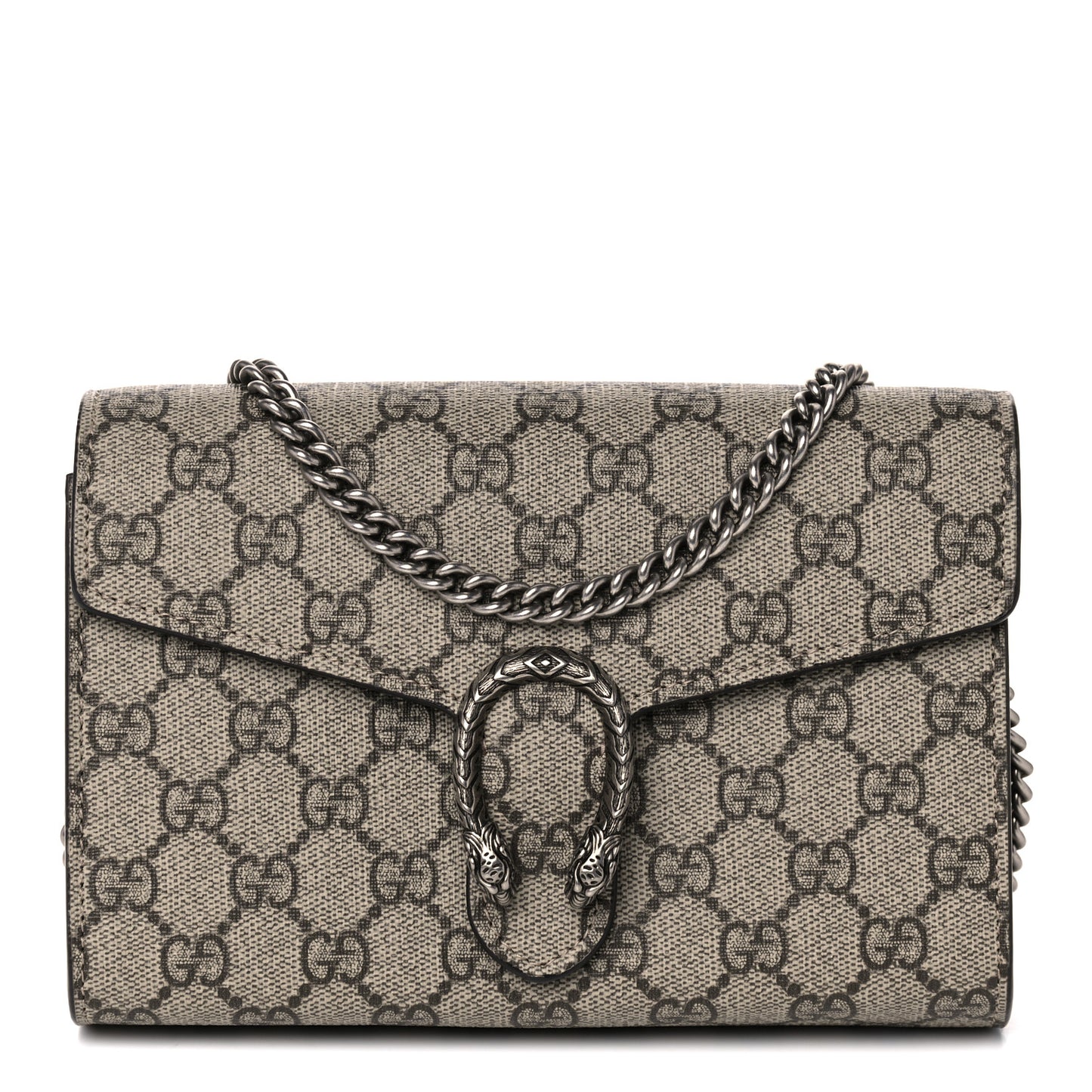 GG Supreme Monogram Mini Dionysus Chain Wallet Beige Taupe