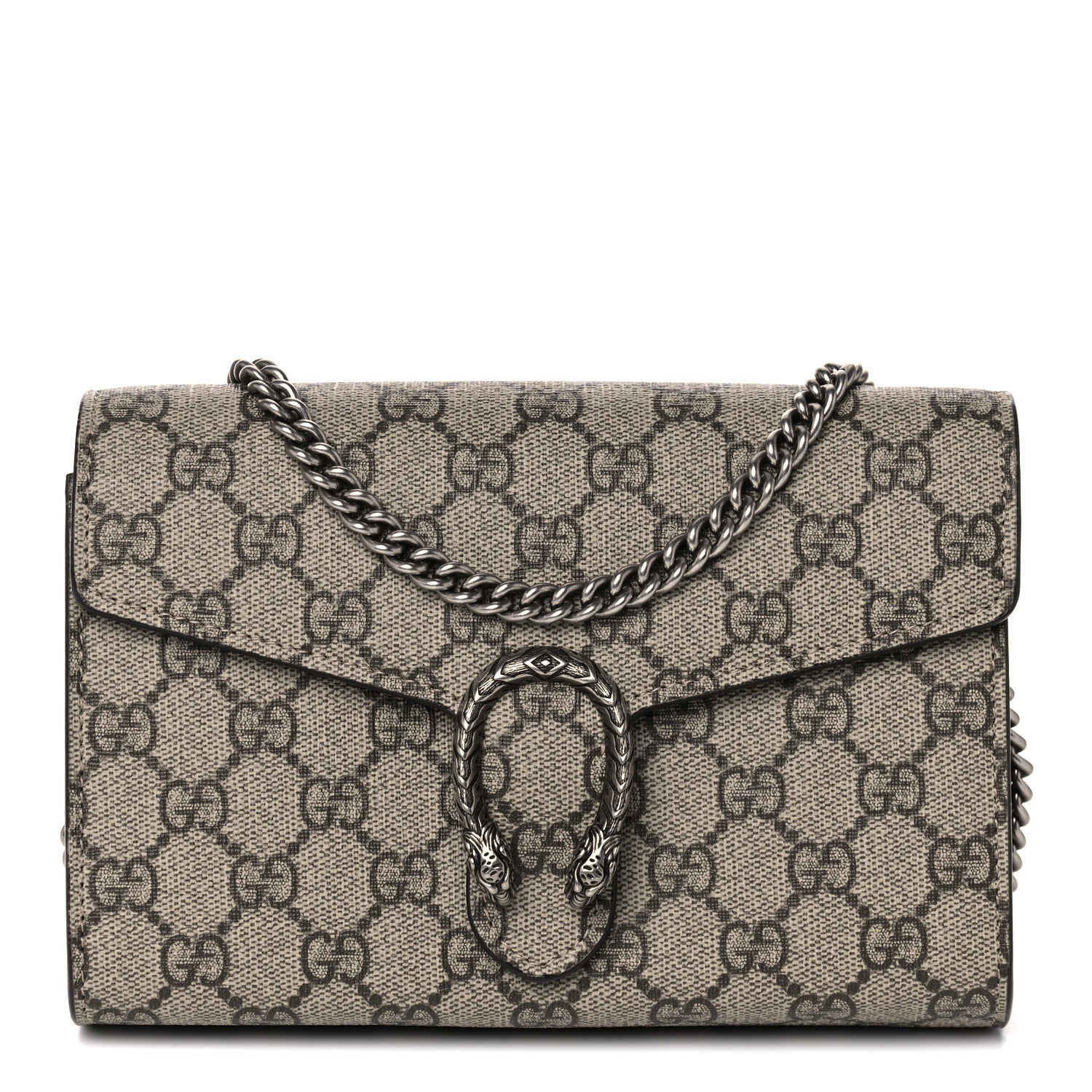 Gucci GG Supreme Monogram Mini Dionysus Chain Wallet Beige Taupe 1 of 13