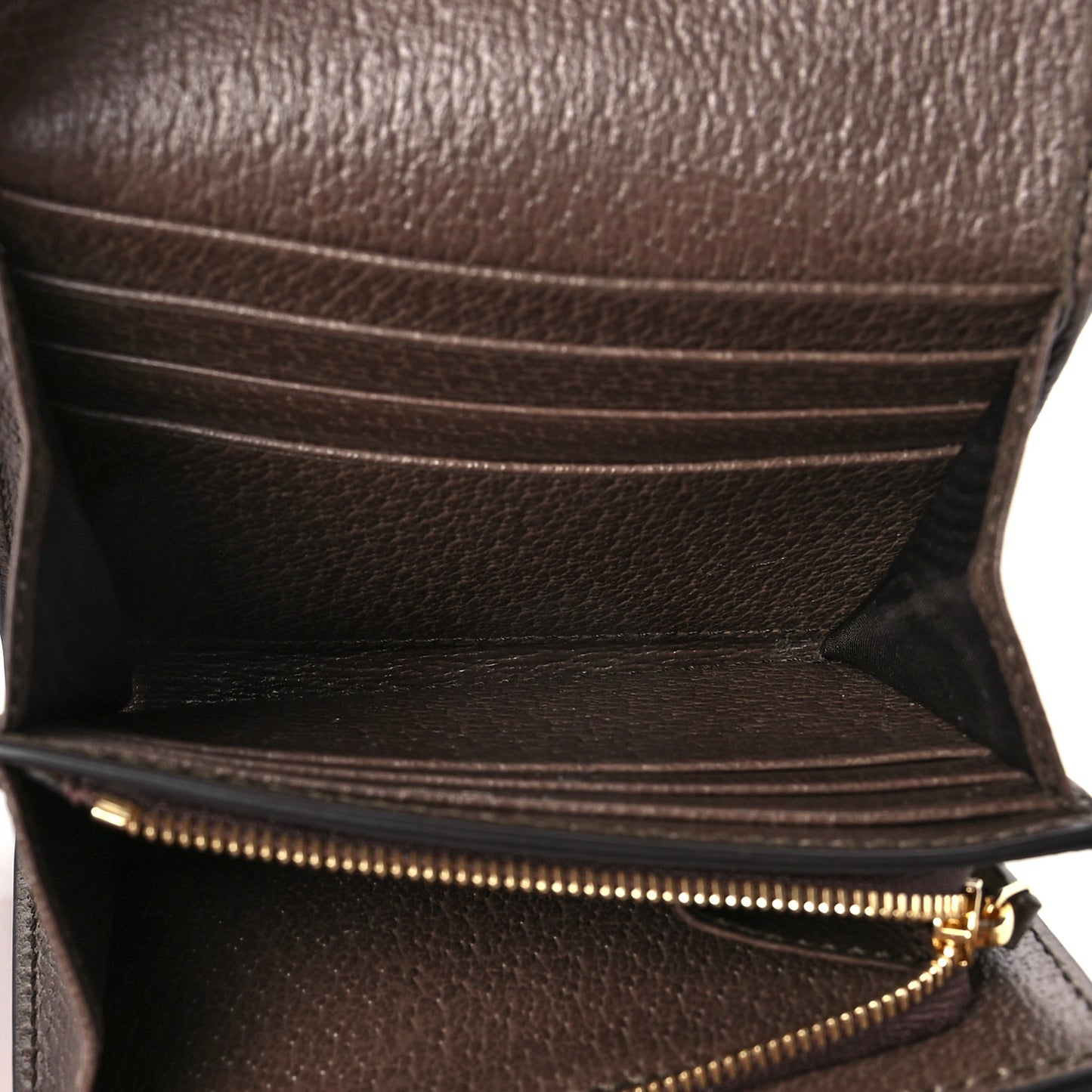GG Supreme Monogram Textured Calfskin Web Ophidia Card Case Wallet Beige Ebony New Acero