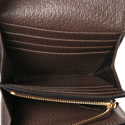 Gucci GG Supreme Monogram Textured Calfskin Web Ophidia Card Case Wallet Beige Ebony New Acero 4 of 5