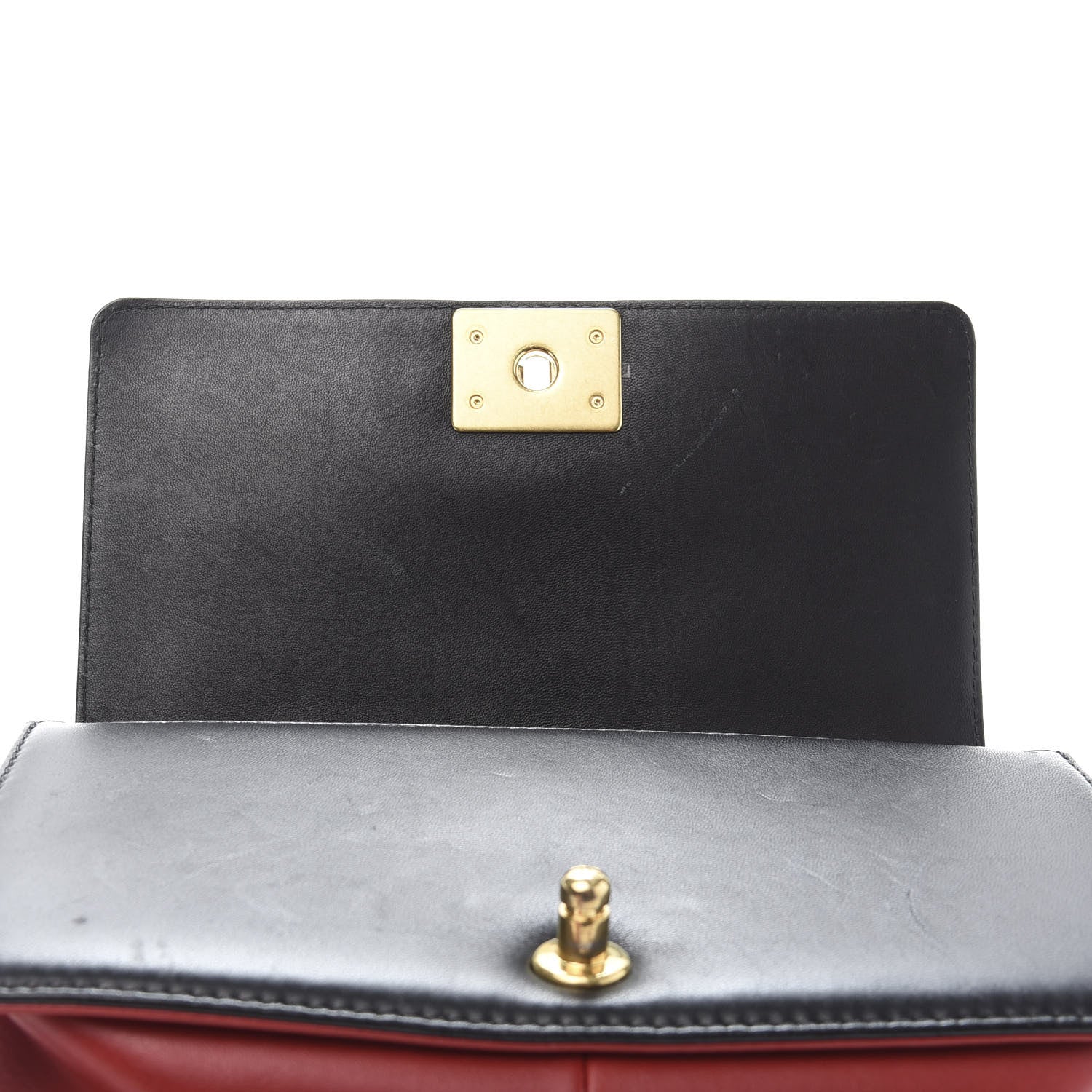 Chanel Lambskin Quilted Medium Boy Flap Red Black 8 of 12