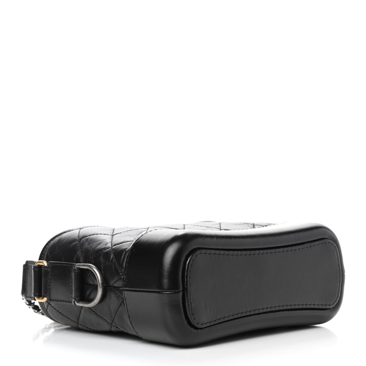 Aged Calfskin Quilted Small Gabrielle Hobo Black