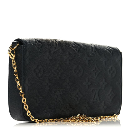 Louis Vuitton Empreinte Pochette Felicie Chain Wallet Black 3 of 9