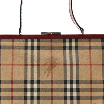 Burberry Haymarket Check Shoulder Bag Red 8 of 14