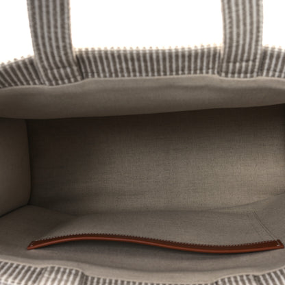 Celine Canvas Calfskin Striped Triomphe Large Cabas Beige 5 of 12