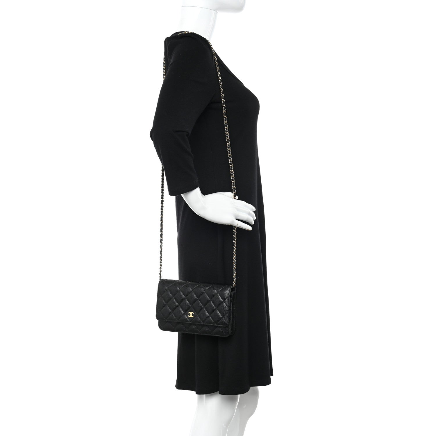 Chanel Caviar Quilted Wallet on Chain WOC Black 2 of 11