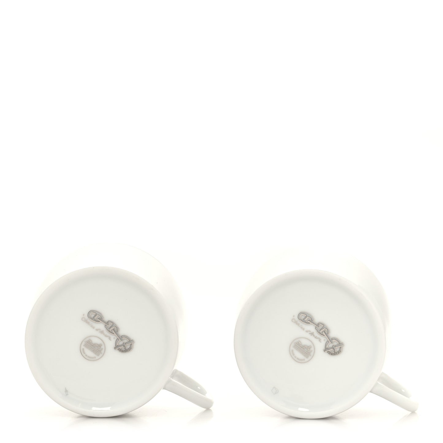 Porcelain Platinum Chaine d'Ancre Tea Cup and Saucer Set of 2