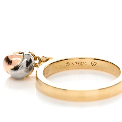 Cartier 18K Pink Yellow White Gold Diamond Trinity Knot Charm Ring 52 6 4 of 4