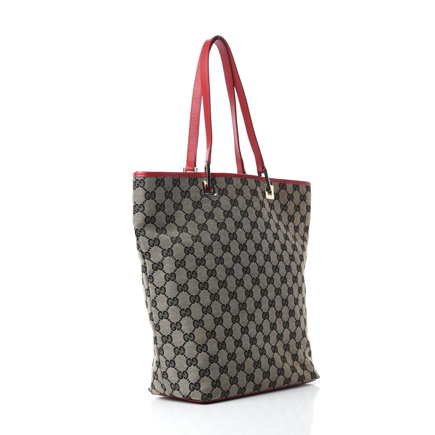 Monogram Large Bucket Tote Navy Red