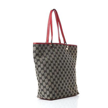 Gucci Monogram Large Bucket Tote Navy Red 3 of 12