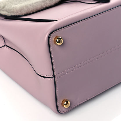 Burberry Smooth Calfskin Shearling Small Saddle Tote Pale Orchid 8 of 9