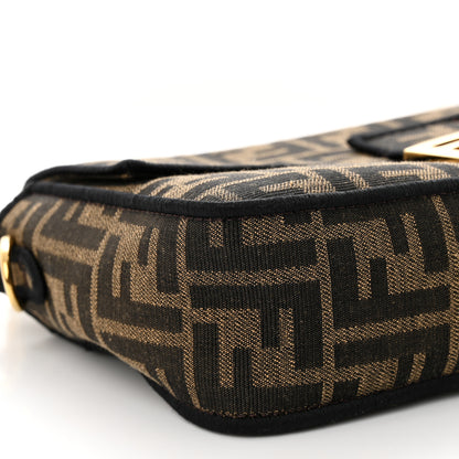 Fendi Fabric Jacquard FF 1974 Medium Baguette Tobacco Moro Black 10 of 13