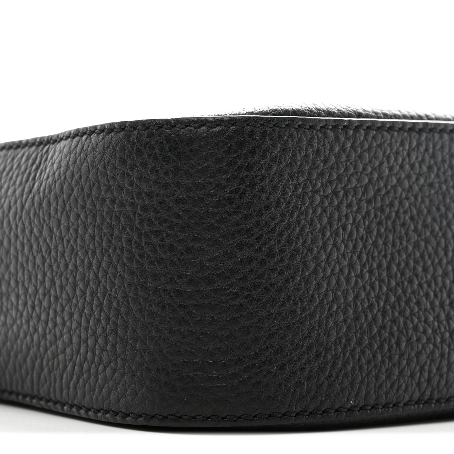 Pebbled Calfskin Studded Small Soho Disco Bag Black