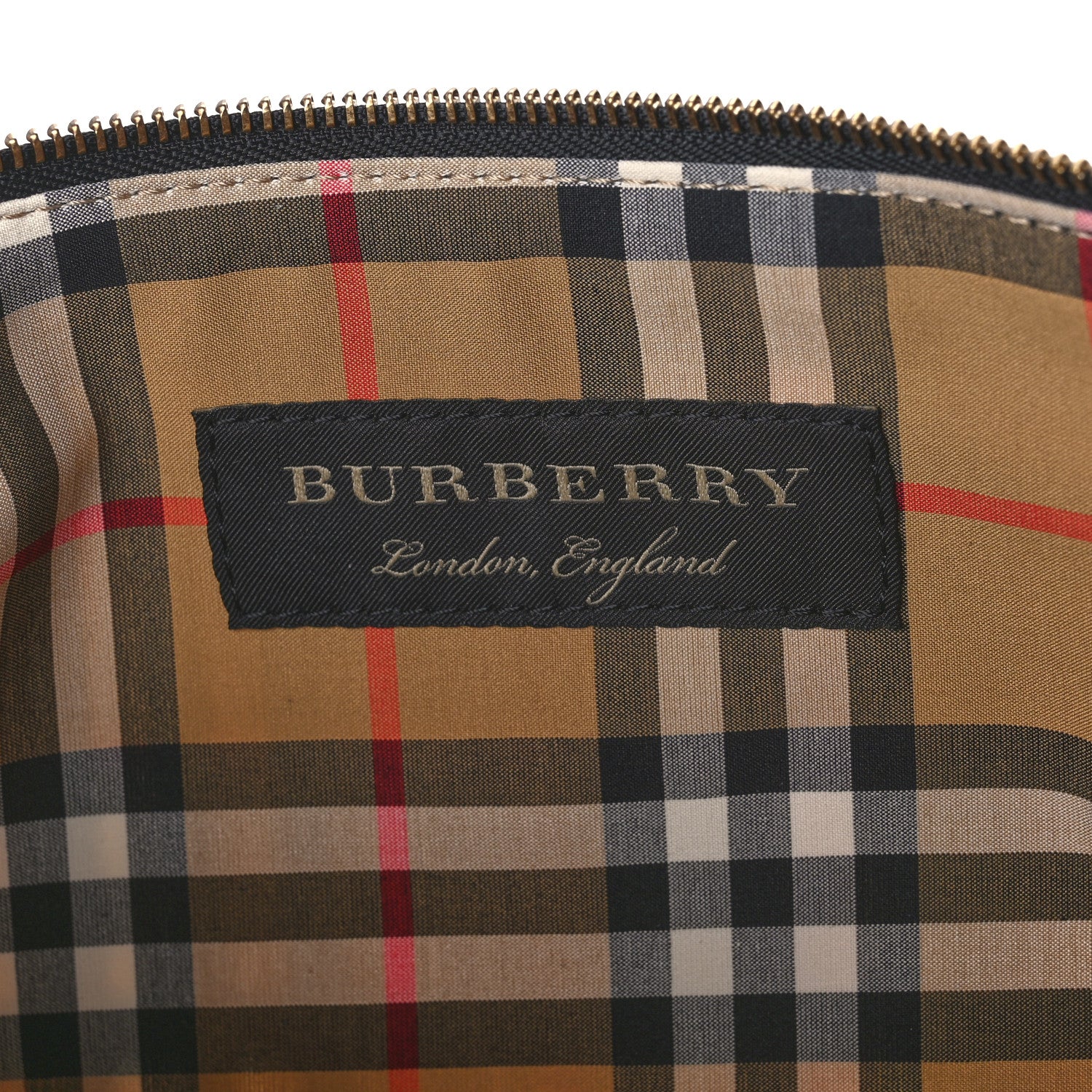 Burberry Vintage Rainbow Check Zip Pouch Antique Yellow 5 of 12