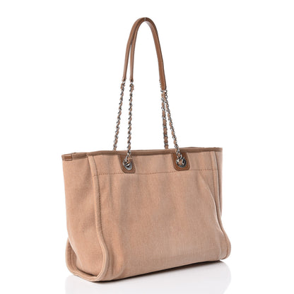 Chanel Canvas Sequin Small Deauville Tote Ecru 3 of 11