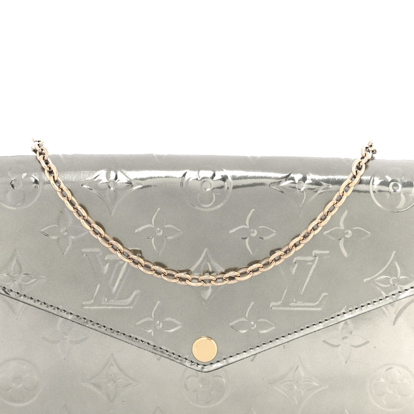 Vernis Felicie Pochette Chain Wallet Gris Metal