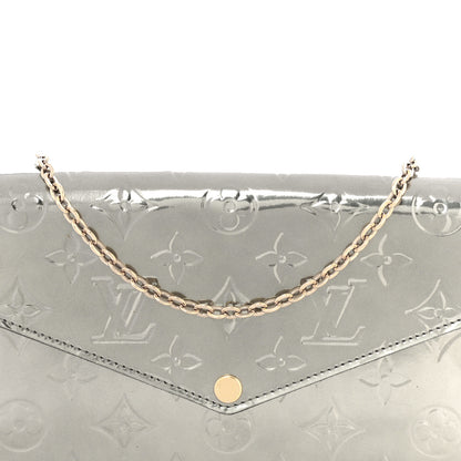 Louis Vuitton Vernis Felicie Pochette Chain Wallet Gris Metal 9 of 12