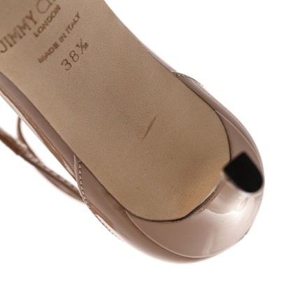 Jimmy Choo Patent Azia 95 Strap Sandals 38.5 Ballet Pink 8 of 11