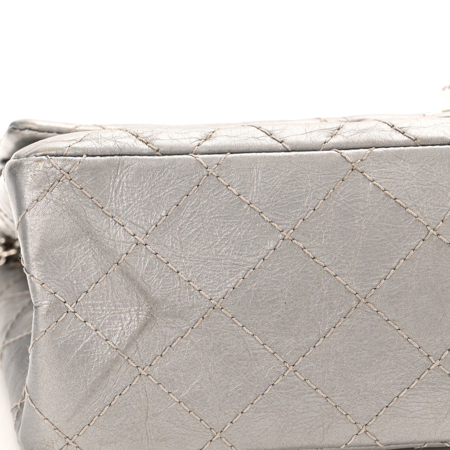 Metallic Aged Calfskin Quilted 2.55 Reissue 226 Flap Silver