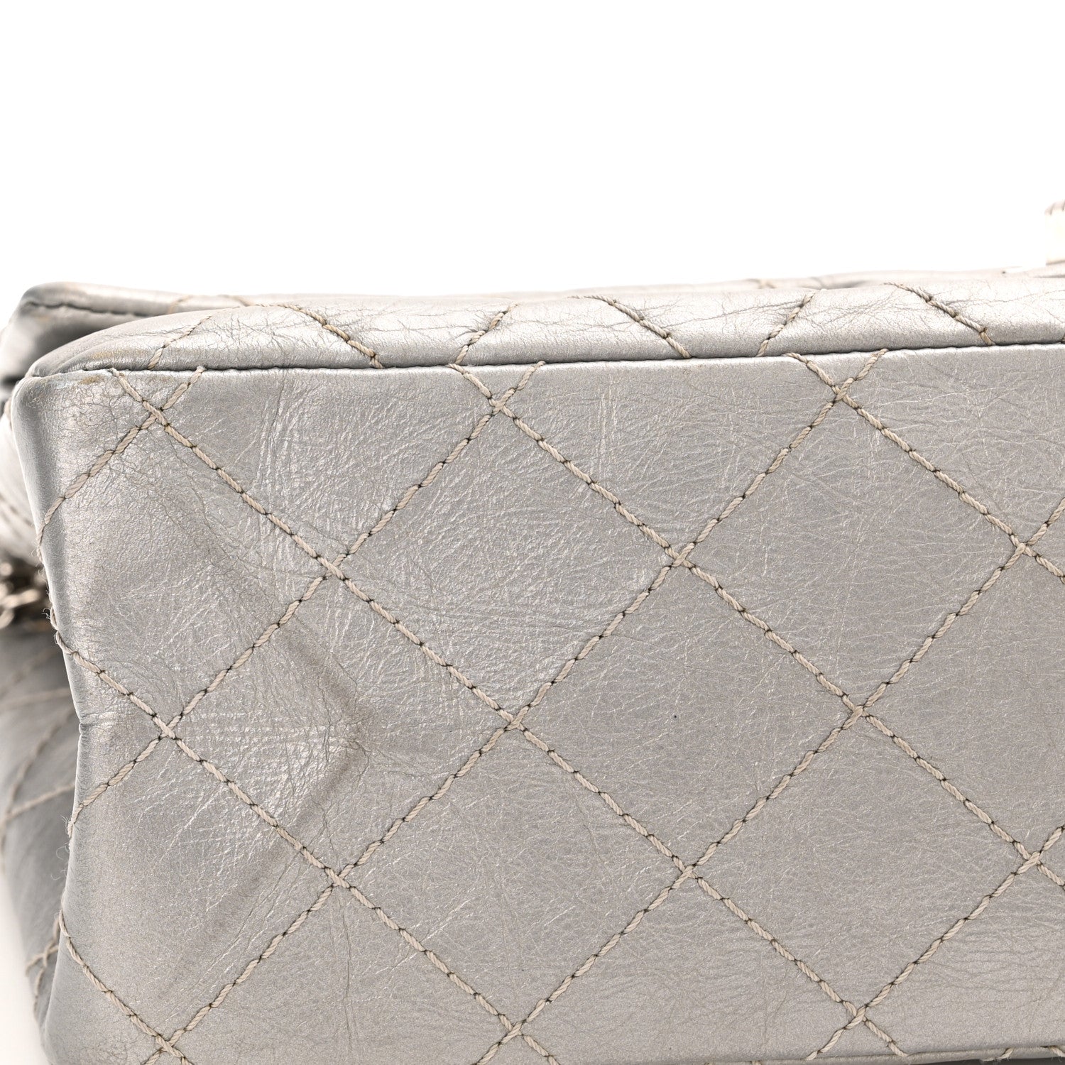 Chanel Metallic Aged Calfskin Quilted 2.55 Reissue 226 Flap Silver 12 of 16